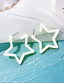 Fashion White Star Shape Design Pure Color Earrings