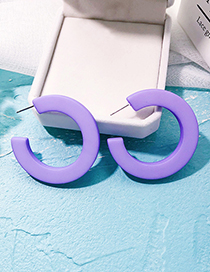 Fashion Purple Round Shape Design Pure Color Earrings