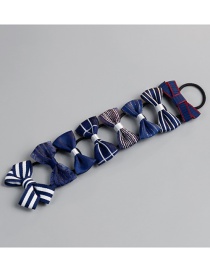 Fashion Navy Bowknot Shape Decorated Hair Band (8 Pcs)