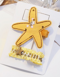 Fashion Yellow Star Shape Decorated Hair Clip (2 Pcs)