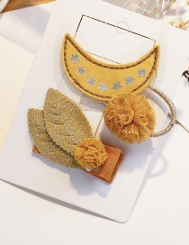 Fashion Yellow Moon Shape Decorated Hair Band&hair Clip(2 Pcs)