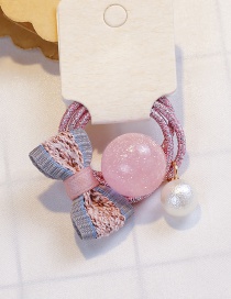 Fashion Pink+gray Bowknot Shape Decorated Hair Band (3 Pcs)