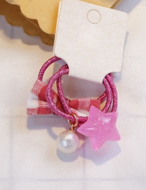 Fashion Pink Star&bowknot Shape Decorated Hair Band(3 Pcs)