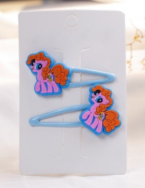 Fashion Blue+orange Unicorn Shape Decorated Hair Clip (2 Pcs)