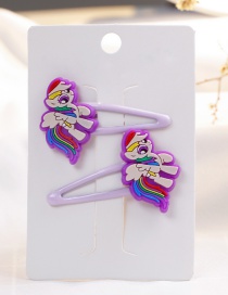 Fashion Purple Horse Shape Decorated Hair Clip (2 Pcs)