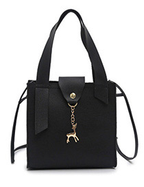 Fashion Black Deer Shape Decorated Handbag