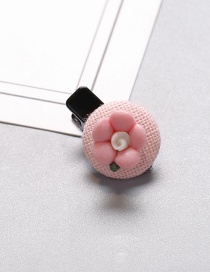 Fashion Pink Flower Shape Decorated Hair Clip