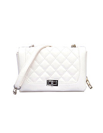 Fashion White Buckle Shape Decorated Shoulder Bag