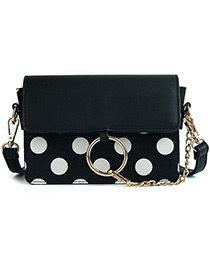 Fashion Black Spot Pattern Decorated Shoulder Bag