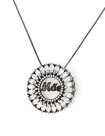 Fashion Black Letter Shape Decorated Necklace
