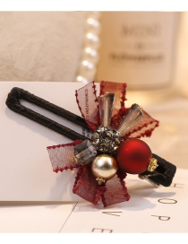 Fashion Red Diamond&pearl Decorated Hair Clip
