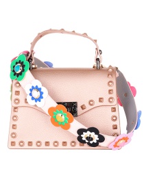 Fashion Pink Flower Shape Decorated Bag strap