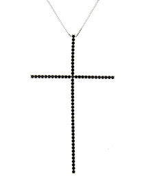 Fashion Silver Color+black Cross Shape Decorated Necklace