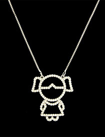Fashion Silver Color Girl Shape Decorated Necklace