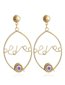 Fashion White Letter Shape Decorated Earrings