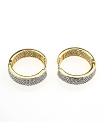 Fashion Gold Color+white Round Shape Decorated Earrings