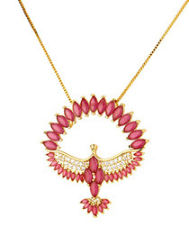 Fashion Red Bird Shape Decorated Necklace