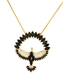 Fashion Black Bird Shape Decorated Necklace