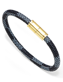 Elegant Black Stripe Pattern Decorated Bracelet