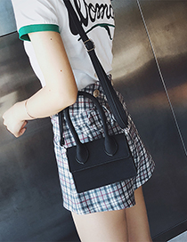 Fashion Black Pure Color Design Mini Shoulder Bag