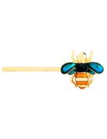 Lovely Blue+orange Bee Shape Decorated Hairpin