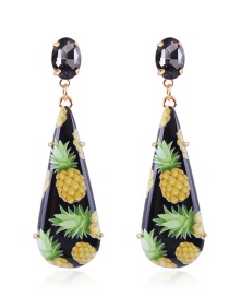 Fashion Black Pineapple Pattern Decorated Earrings
