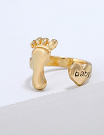 Lovely Gold Color Pure Color Design Foot Shape Ring