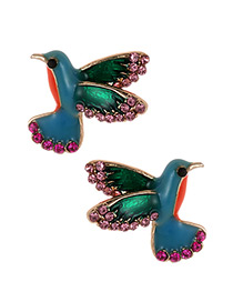 Fashion Multi-color Bird Shape Design Color Matching Earrings