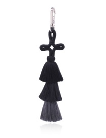 Fashion Black Tassel Decorated Keychain