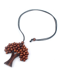 Fashion Brown Tree Shape Decorated Necklace