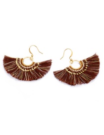 Fashion Brown Tassel Decorated Earrings
