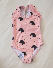 Sexy Pink Unicorn Pattern Decorated Swimwear(for Children)