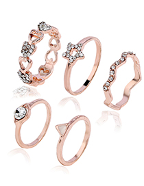 Fashion Rose Gold Star&heart Shape Decorated Earrings