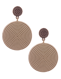 Fashion Coffee Round Shape Decorated Earrings