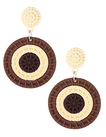 Fashion Coffee Color Matching Decorated Earrings