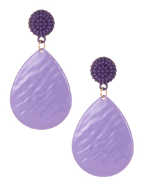 Fashion Purple Water Drop Shape Decorated Earrings