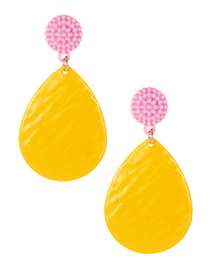Fashion Yellow Water Drop Shape Decorated Earrings