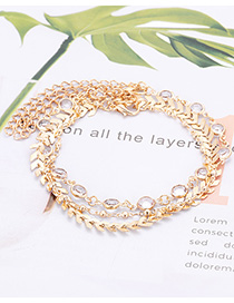Fashion Gold Color Diamond Decorated Pure Color Bracelet (3 Pcs)