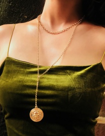 Elegant Gold Color Lion Pendant Decorated Necklace
