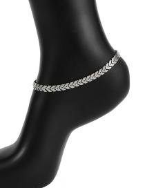 Elegant Silver Color V Shape Decorated Pure Color Anklet