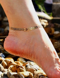 Elegant Gold Color V Shape Decorated Pure Color Anklet