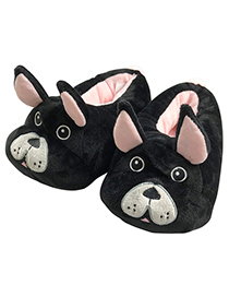 Lovely Black Dog Shape Design Thickened Shoes(for Adult)
