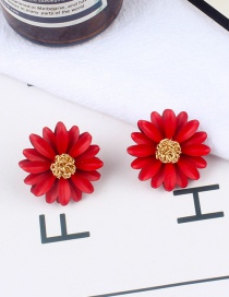 Fashion Red Flower Shape Design Earrings