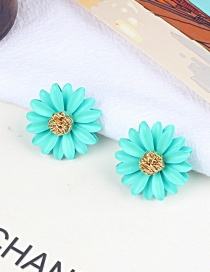 Fashion Blue Flower Shape Design Earrings