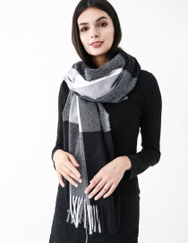 Fashion Black Grids Pattern Decorated Scarf