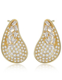 Fashion Gold Color Irregular Shape Decorated Earrings