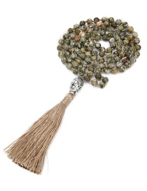 Fashion Khaki Tassel Decorated Necklace