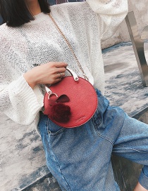 Fashion Red Round Shape Decorated Bag