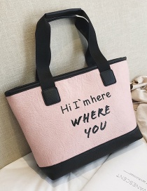 Fashion Pink Letter Pattern Decorated Bag