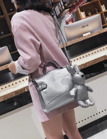 Fashion Silver Color Pure Color Decorated Bag